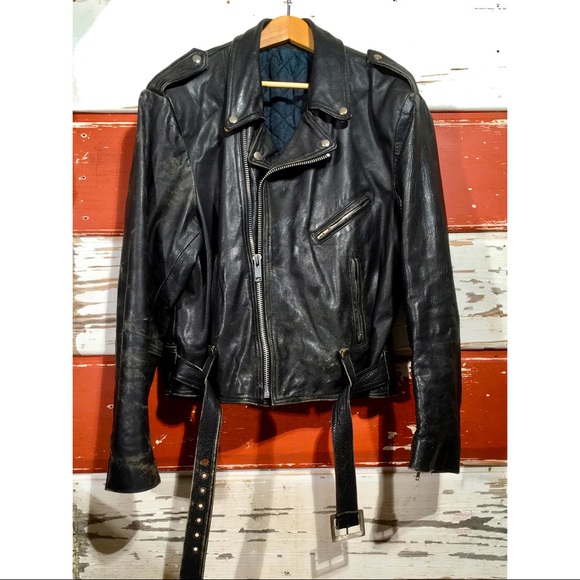 Other - 50w VTG Black Leather Biker Jacket